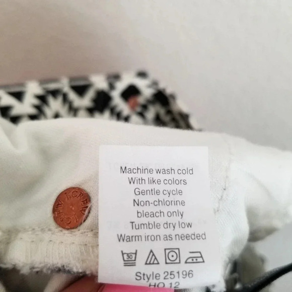 J.CREW Straight Jeans Women's Size 32 Multicolor Cotton Geometric Comfort Pocket - Picture 8 of 13